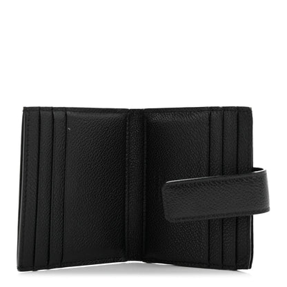 Prada Vitello Micro Grain Bi-Fold Tab Wallet Black Mercurio 5 of 11