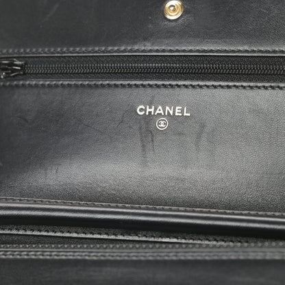 Chanel Lambskin Quilted Boy Wallet On Chain WOC Black 14 of 16