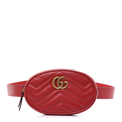 Saint Laurent GUCCI Calfskin Matelasse GG Marmont Belt Bag 85 34 Hibiscus Red 1 of 12