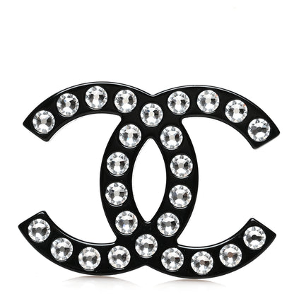 Chanel Resin Crystal CC Brooch Black 1 of 4
