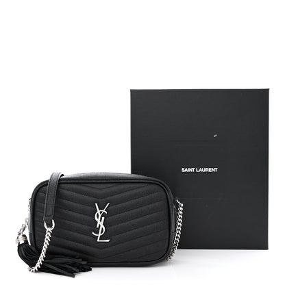 Saint Laurent Grain De Poudre Matelasse Monogram Mini Lou Camera Bag Black 11 of 11