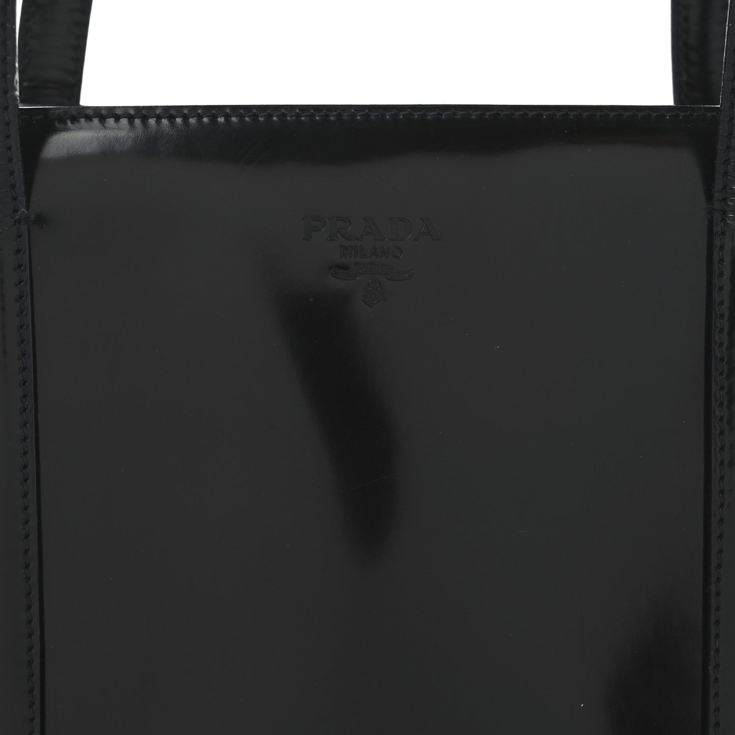Spazzolato Logo Embossed Tote Black