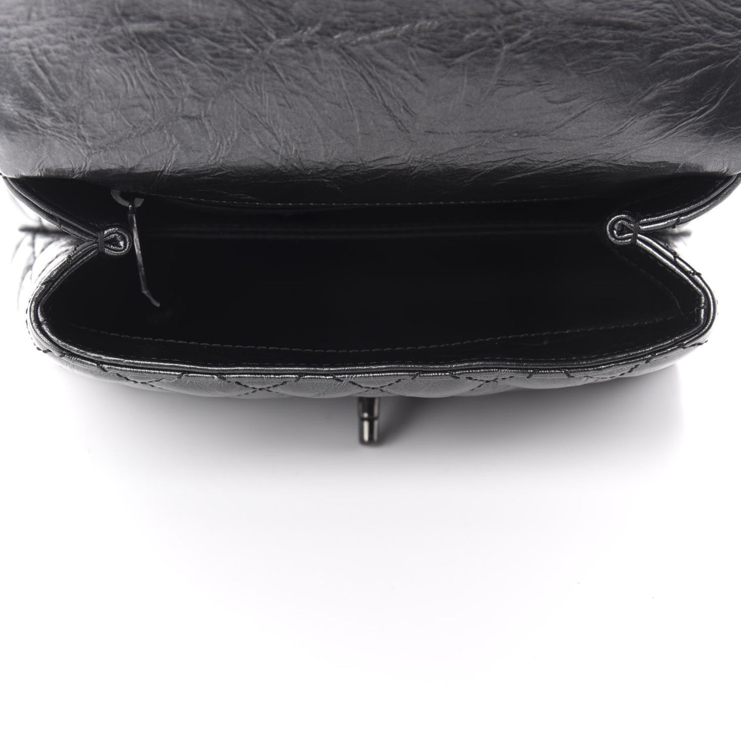 Aged Calfskin Quilted Mini Coco Handle Flap So Black
