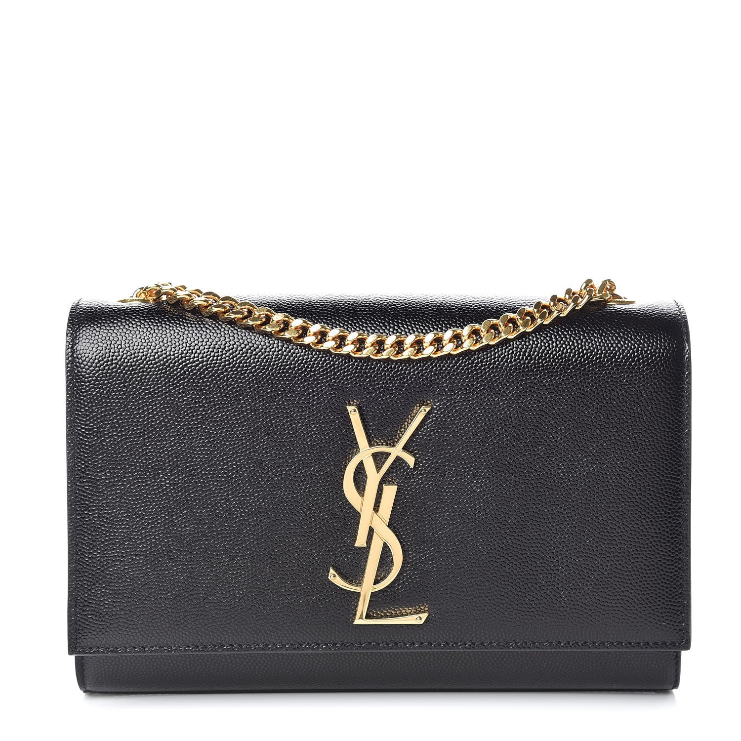 Saint Laurent Grain De Poudre Small Monogram Kate Satchel Black 1 of 10