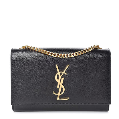 Saint Laurent Grain De Poudre Small Monogram Kate Satchel Black 1 of 10
