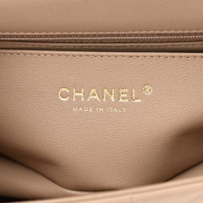 Chanel Lambskin Quilted Mini Rectangular Flap Dark Beige 6 of 11