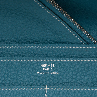 Hermes Togo Dogon Duo Wallet Blue Jean 6 of 7