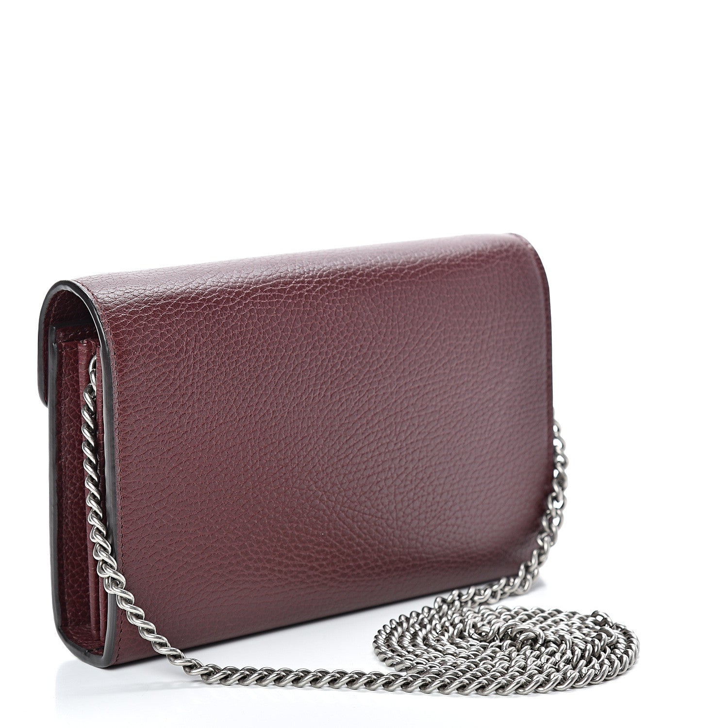 Gucci Dollar Calfskin Crystal Mini Dionysus Chain Wallet Vintage Bordeaux 2 of 11
