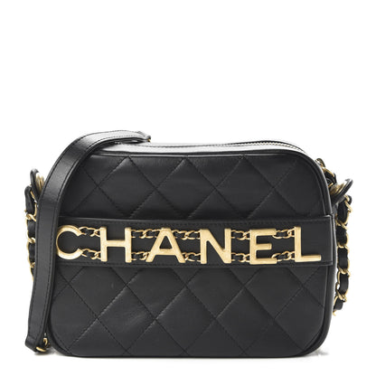 Chanel Calfskin Quilted Enchained Camera Case Bag Black 1 of 10