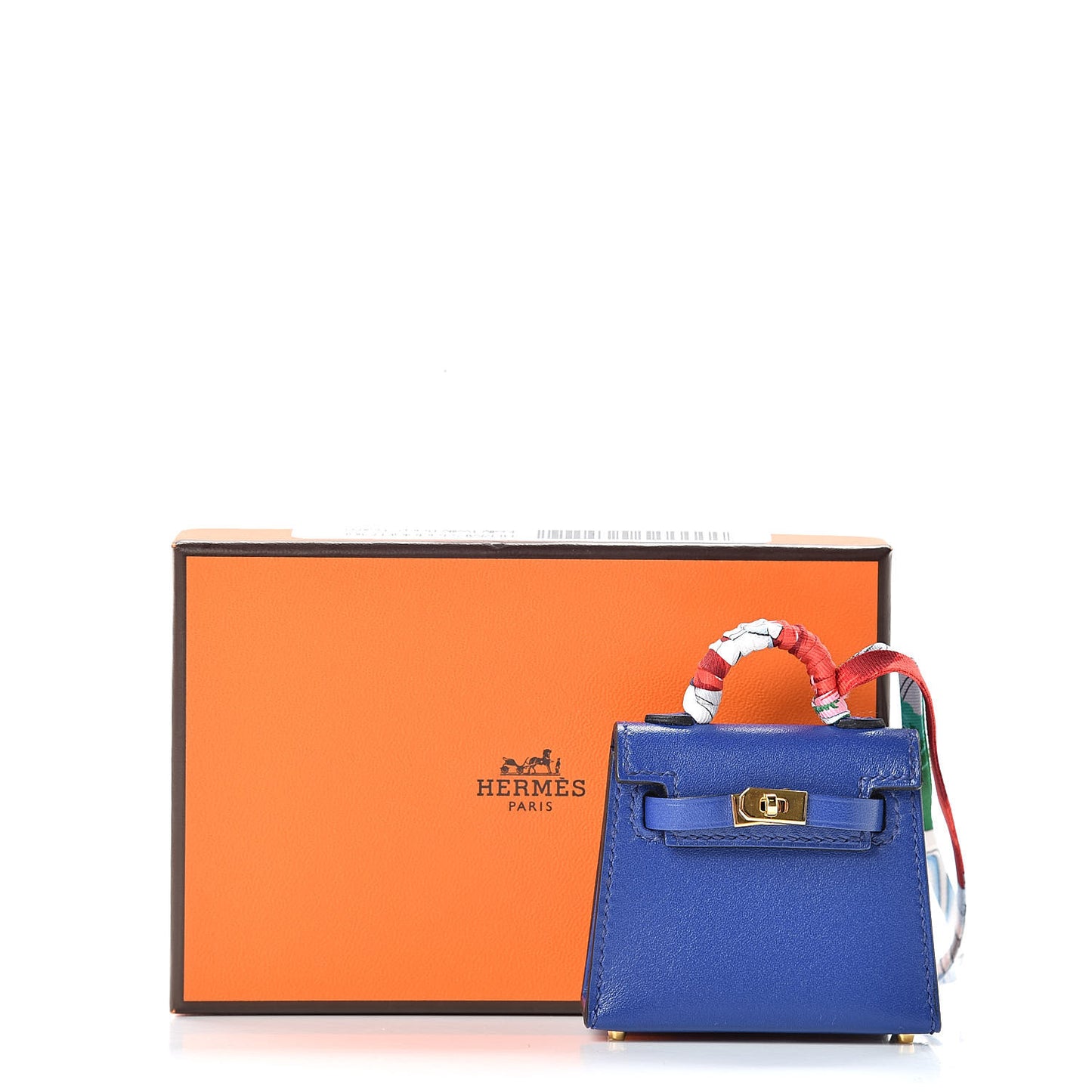Tadelakt Mini Kelly Twilly Bag Charm Bleu Electrique