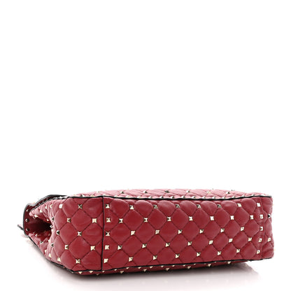 Valentino Garavani Lambskin Large Rockstud Spike Shoulder Bag Red 4 of 15