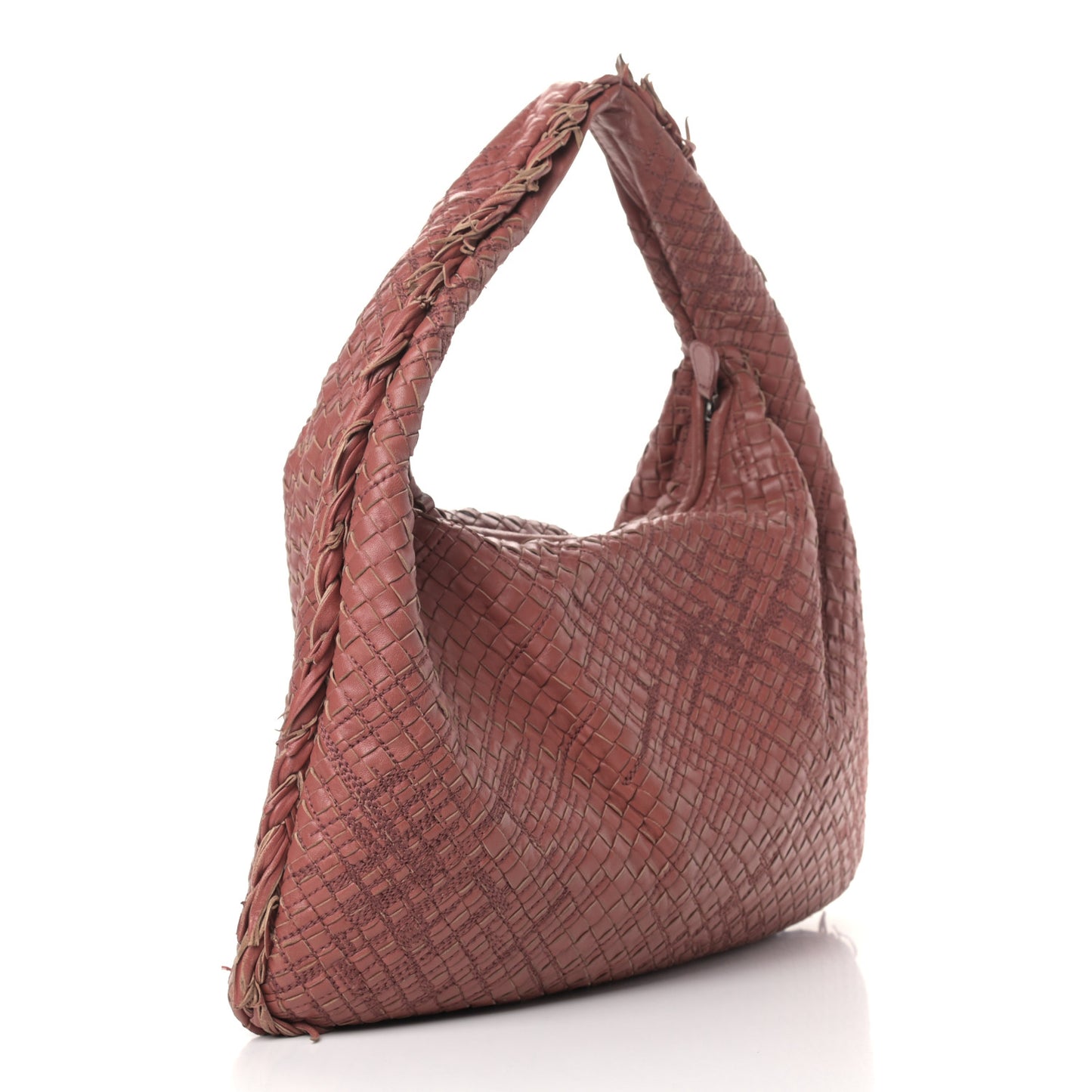 Nappa Intrecciato Fuzzy Maxi Veneta Hobo Dusty Rose