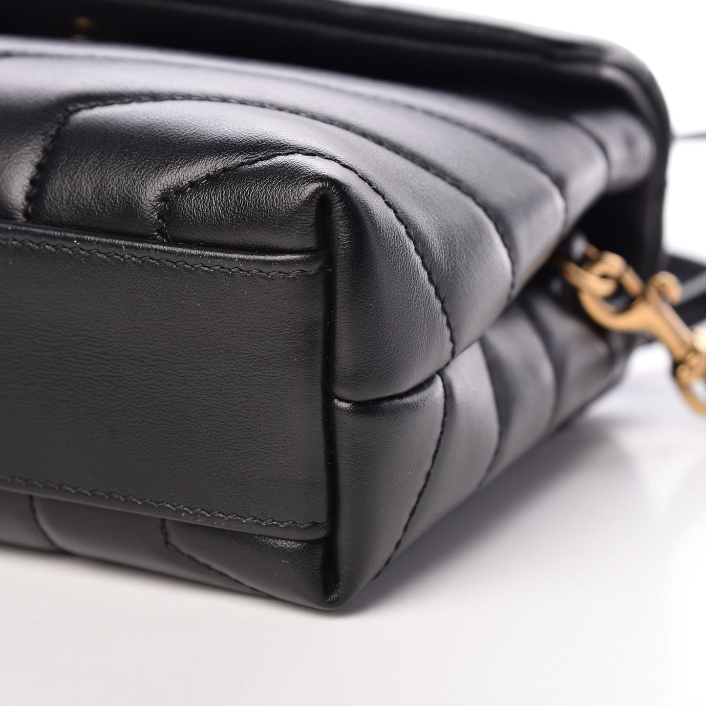 Calfskin Y Quilted Monogram Toy Loulou Crossbody Bag Black