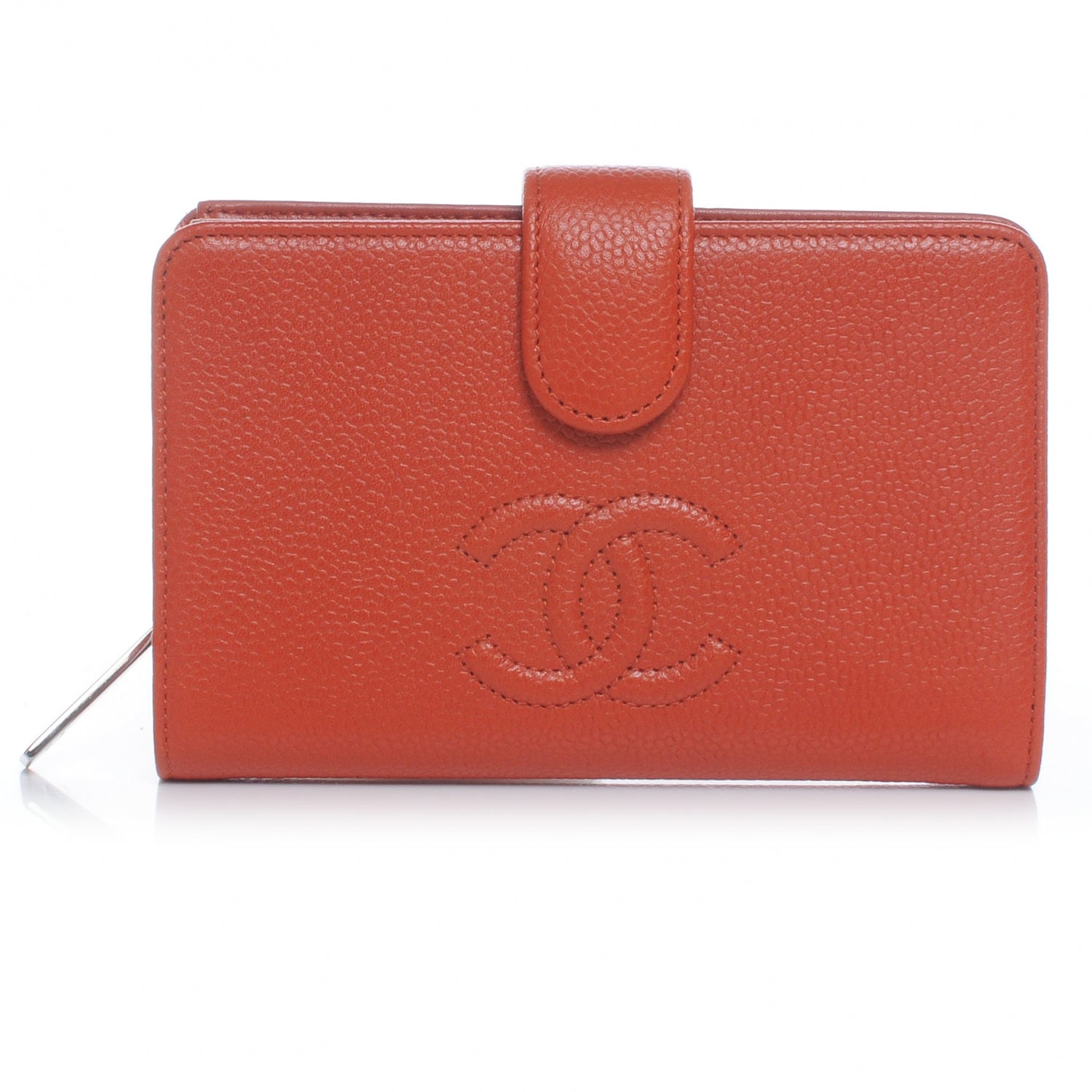 Chanel Caviar CC French Wallet Orange 1 of 9