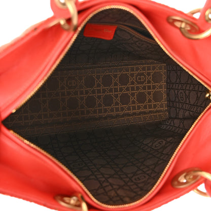 Christian Dior Tweed Cannage Large Lady Dior Orange 5 of 12