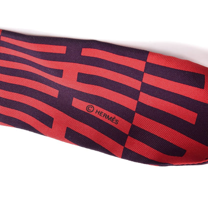 Hermes Silk Op'H Twilly Encre Cherry 6 of 6