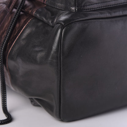 MCM Calfskin Tumbler Colorblock Backpack Bronze Copper Black 5 of 12