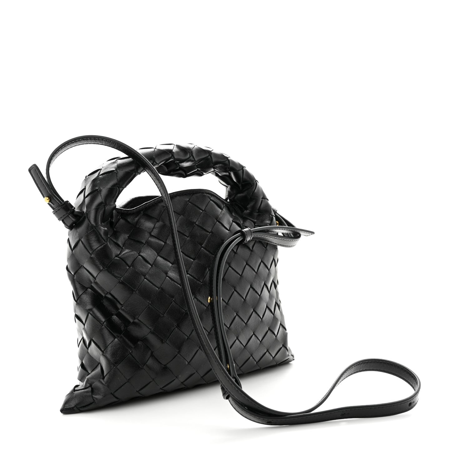 Calfskin Intrecciato Mini Hop Black