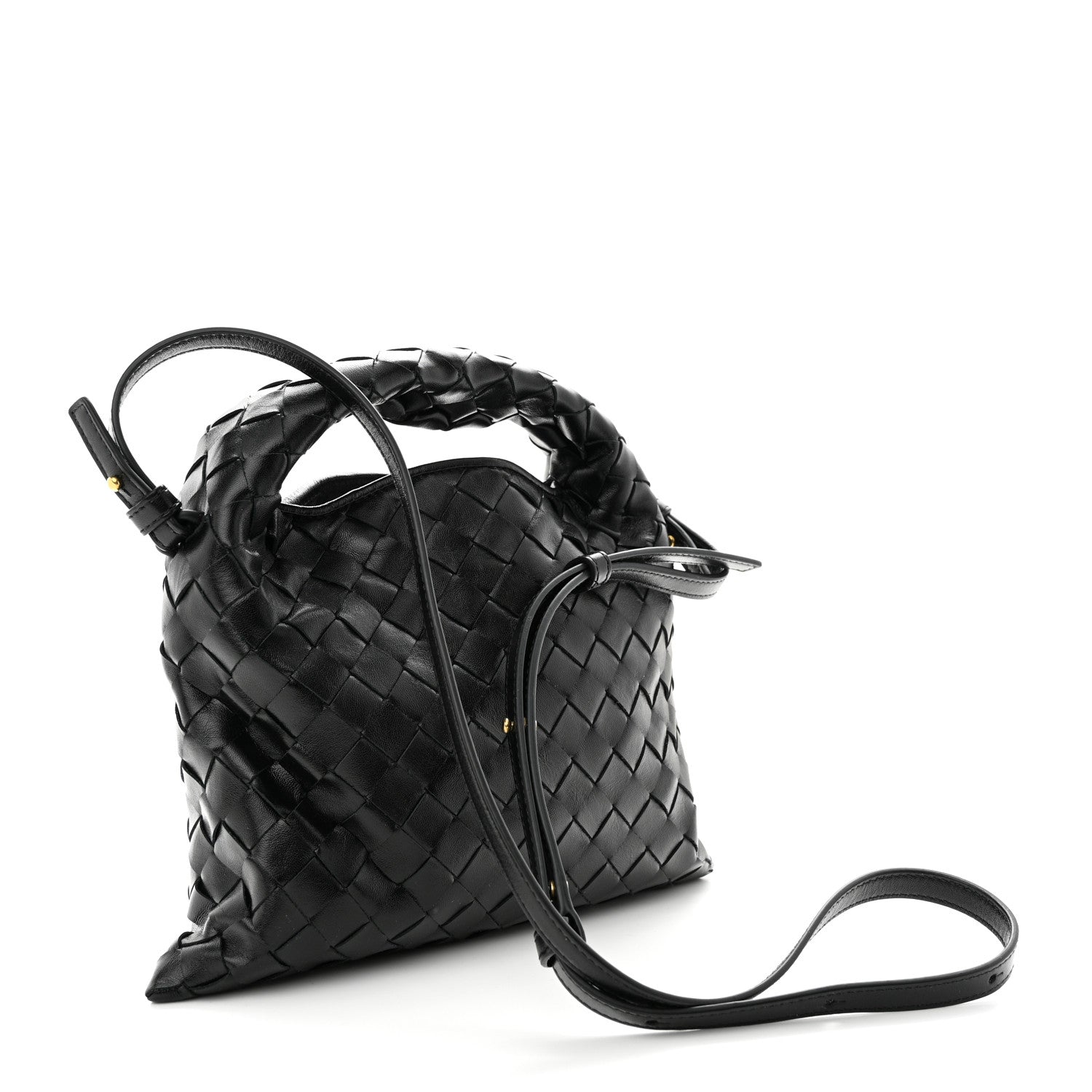 Bottega Veneta Calfskin Intrecciato Mini Hop Black 3 of 9