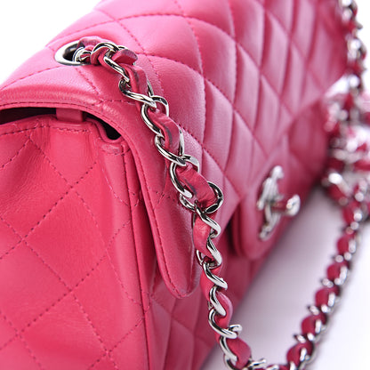 Chanel Lambskin Quilted Mini Rectangular Flap Dark Pink 15 of 17