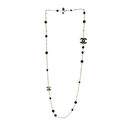 Chanel Pearl Beaded CC Long Necklace Black 3 of 4