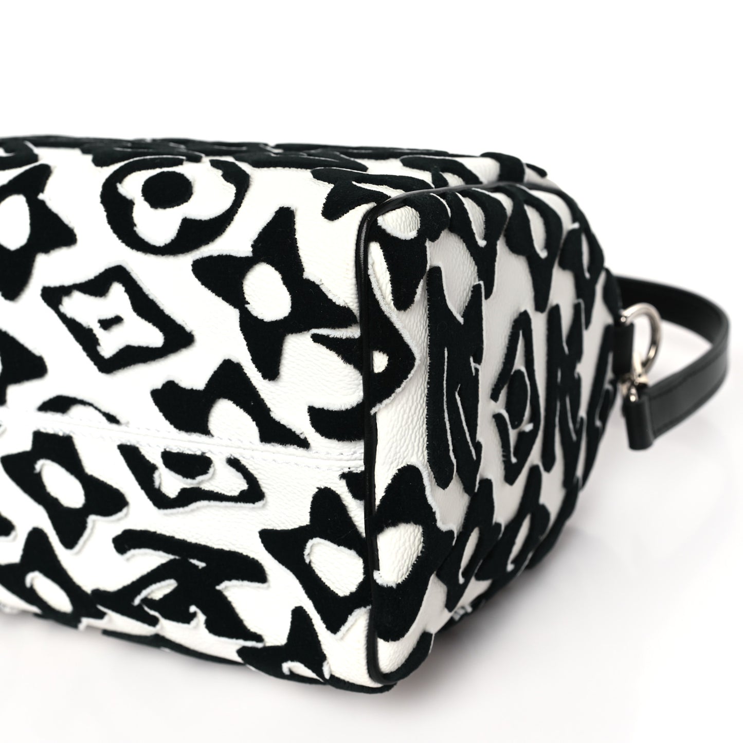 X UF Tufted Monogram Speedy Bandouliere 25 White Black