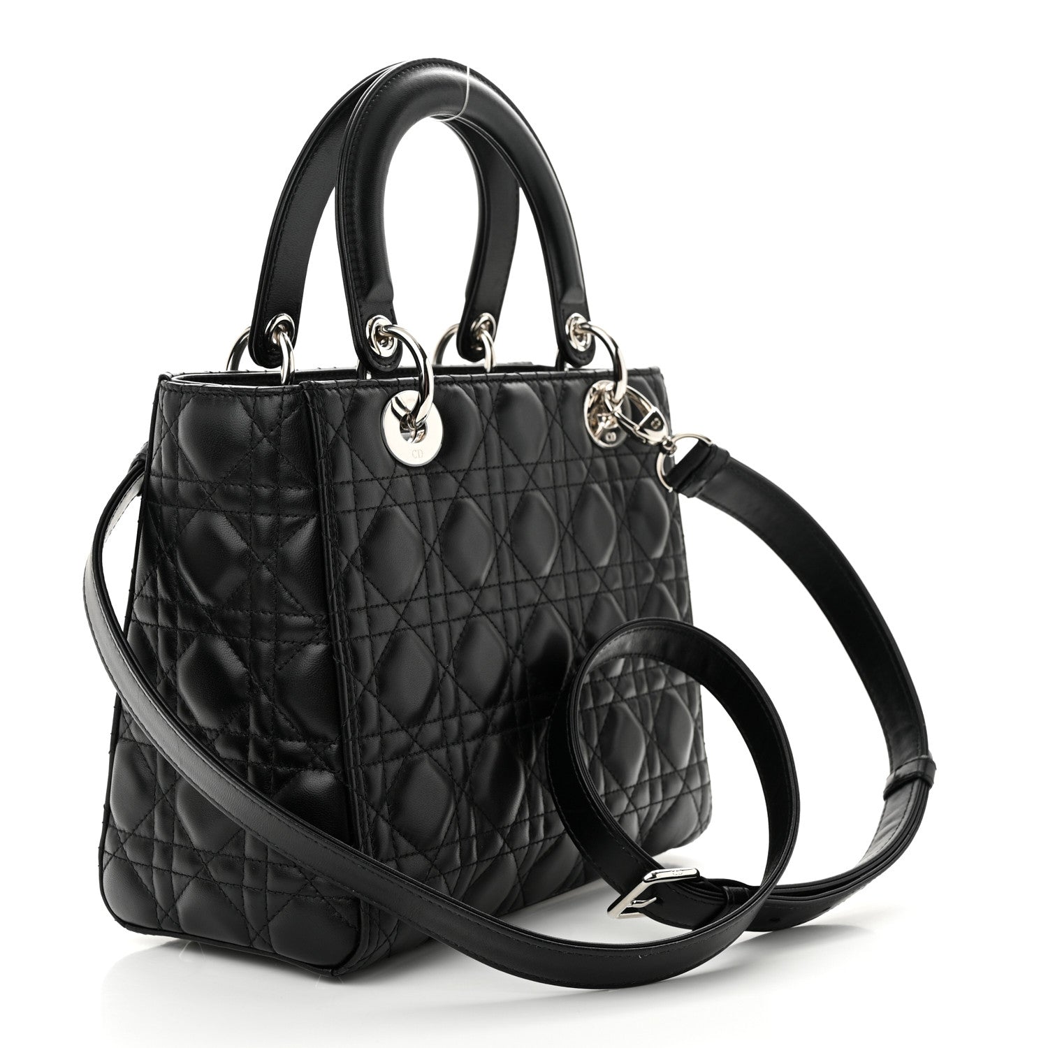 Christian Dior Lambskin Cannage Medium Lady Dior Black 3 of 11