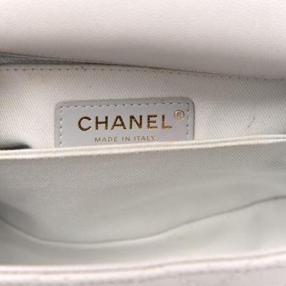 Chanel Caviar Quilted Mini Coco Handle Flap Light Grey 5 of 10