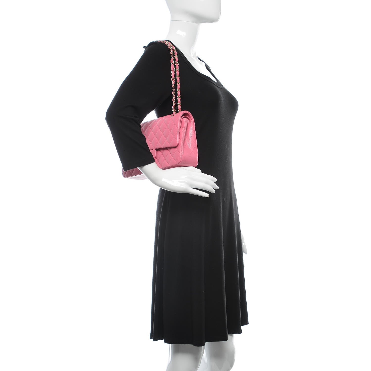 Chanel Caviar Quilted Medium Double Flap Pink 2 of 11