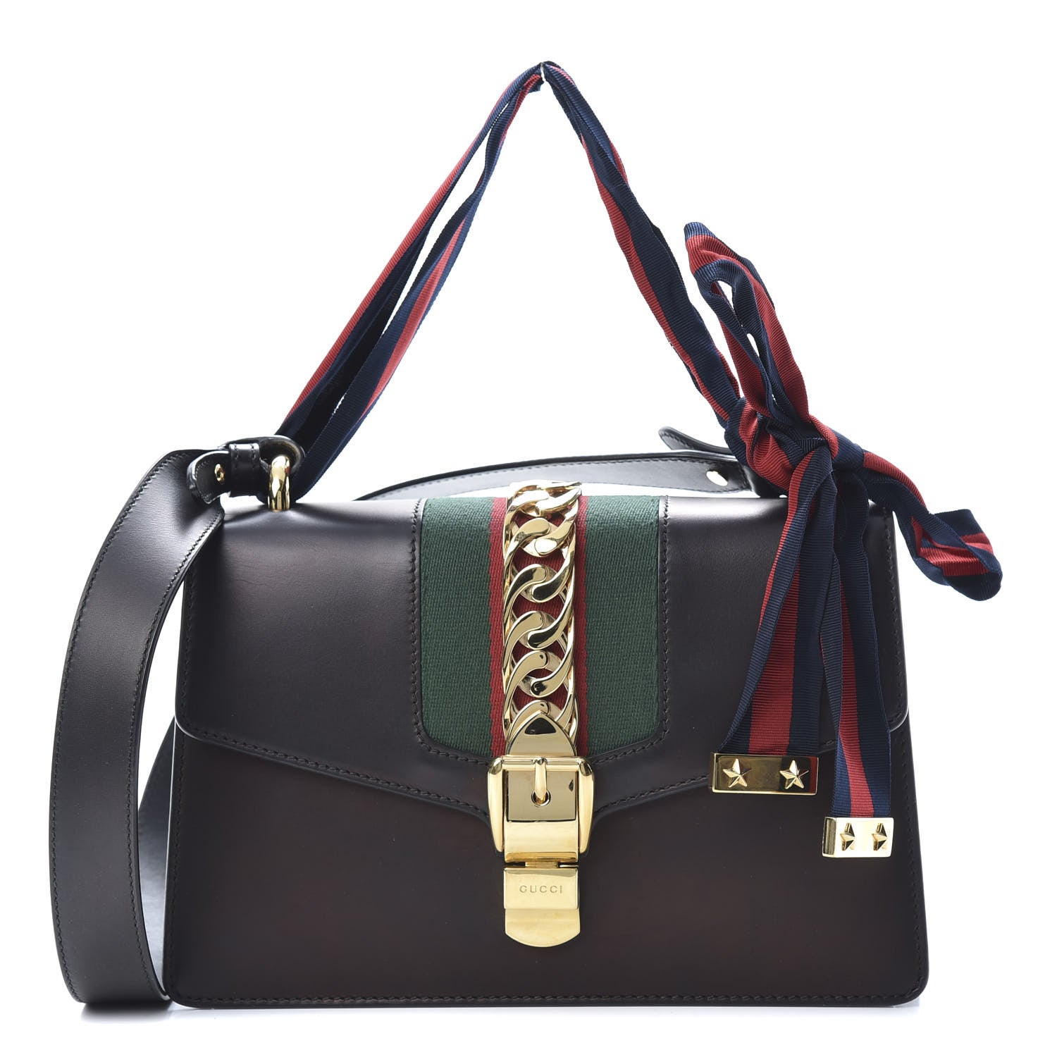 Gucci Calfskin Small Sylvie Shoulder Bag Black 1 of 16