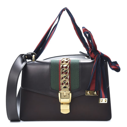 Gucci Calfskin Small Sylvie Shoulder Bag Black 1 of 16