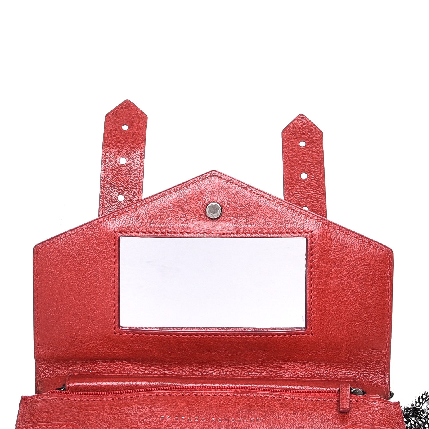 Proenza Schouler Lambskin PS1 Large Chain Wallet Red 7 of 8