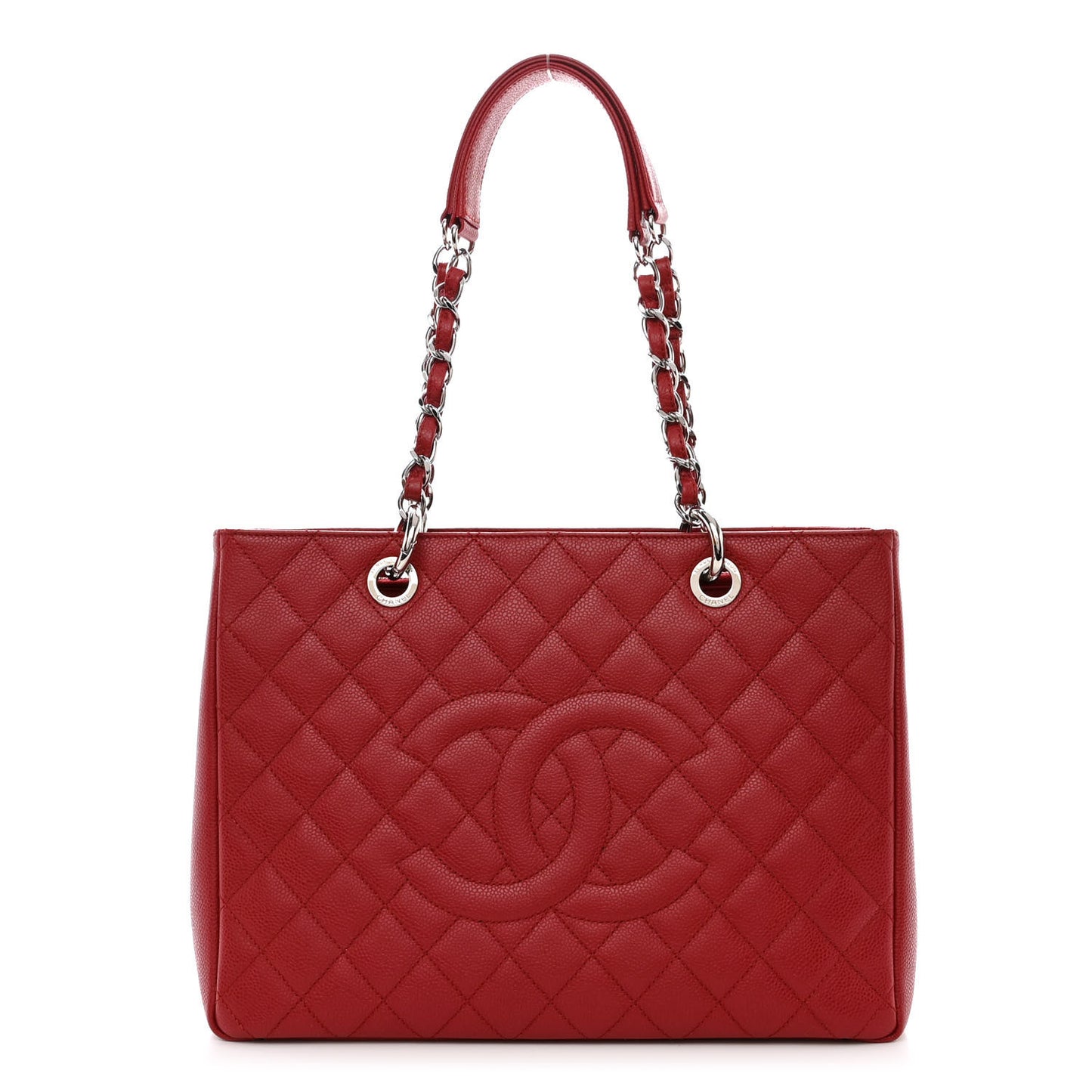 Caviar Quilted Grand Shopping Tote GST Red