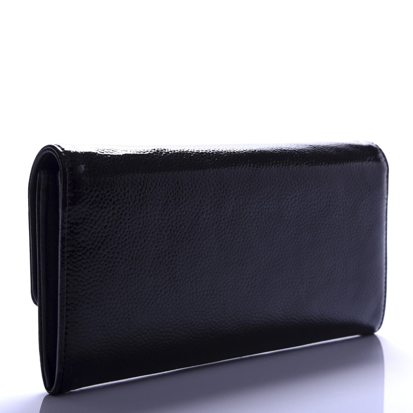 Patent Caviar Timeless CC Large Gusset Flap Wallet Black