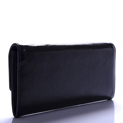 Chanel Patent Caviar Timeless CC Large Gusset Flap Wallet Black 3 of 8