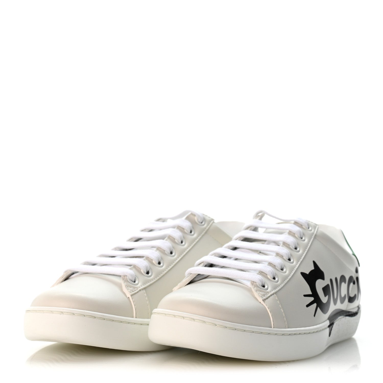 Gucci Evolution Calfskin Cat Womens Ace Sneakers 36.5 White New Shamrock 4 of 10
