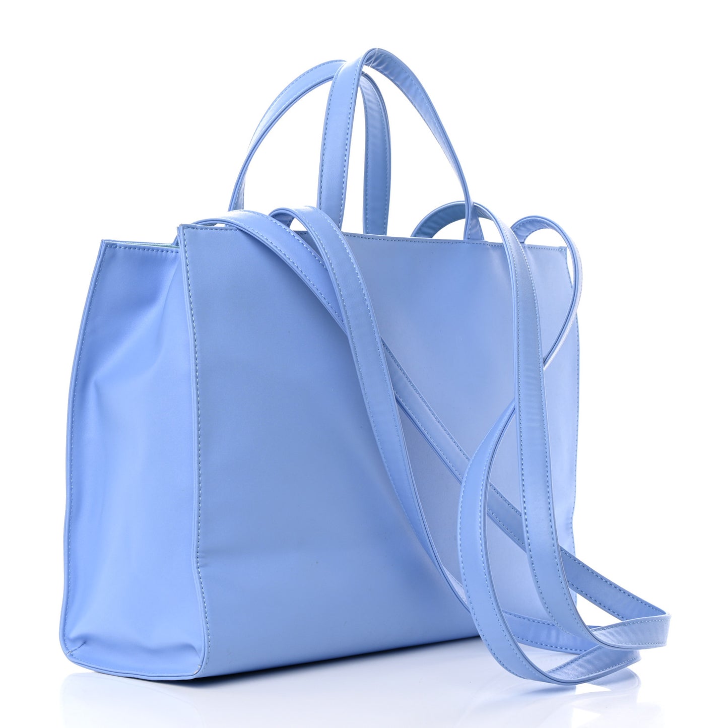 Vegan Leather Medium Shopping Bag Cerulean