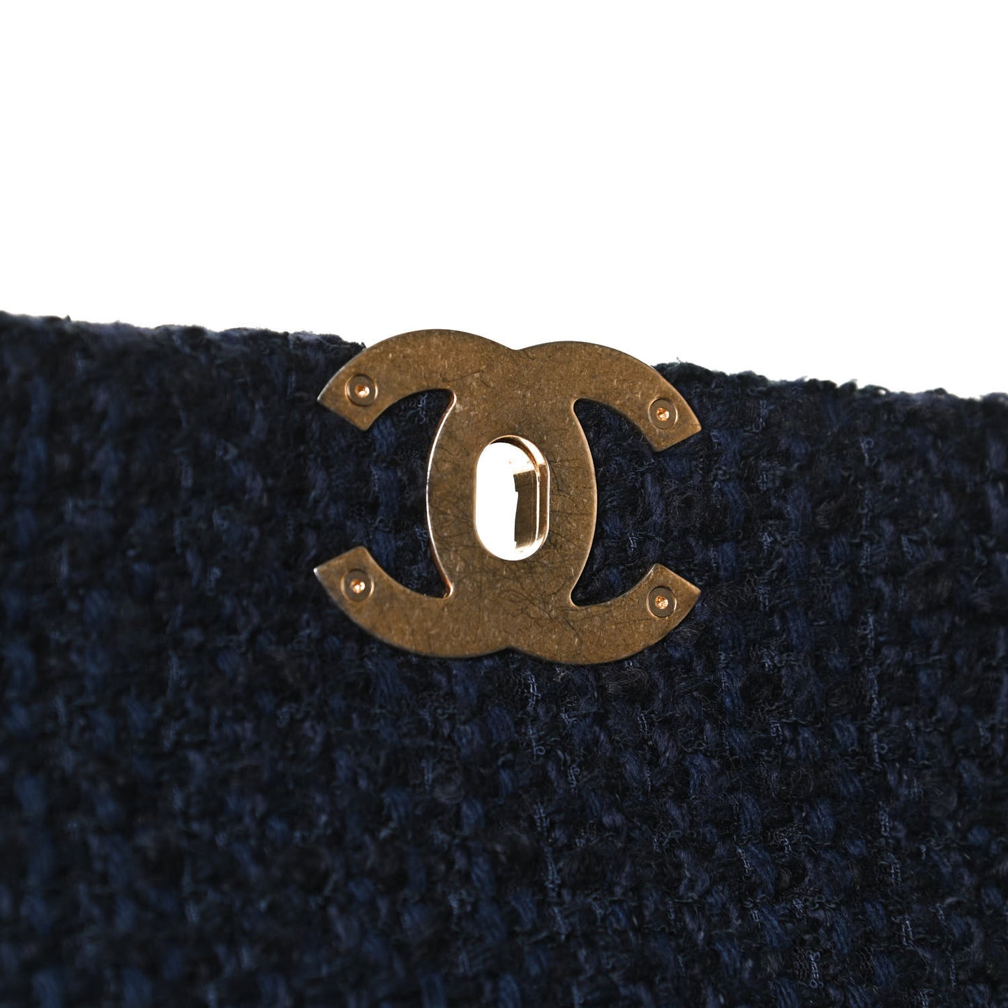 Tweed Quilted Large Chanel 19 Flap Navy Blue
