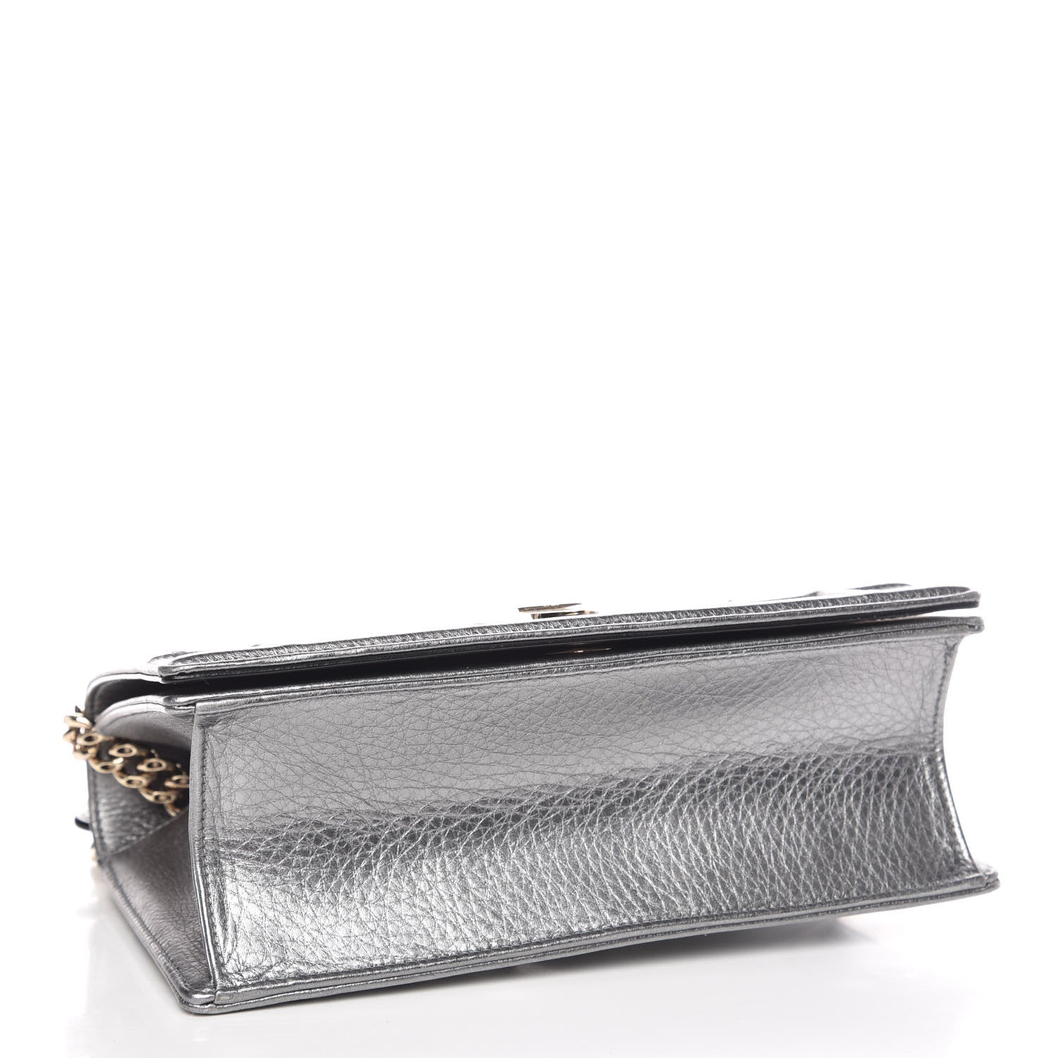 Christian Dior Metallic Grained Calfskin Medium Diorama Flap Bag Silver 4 of 13