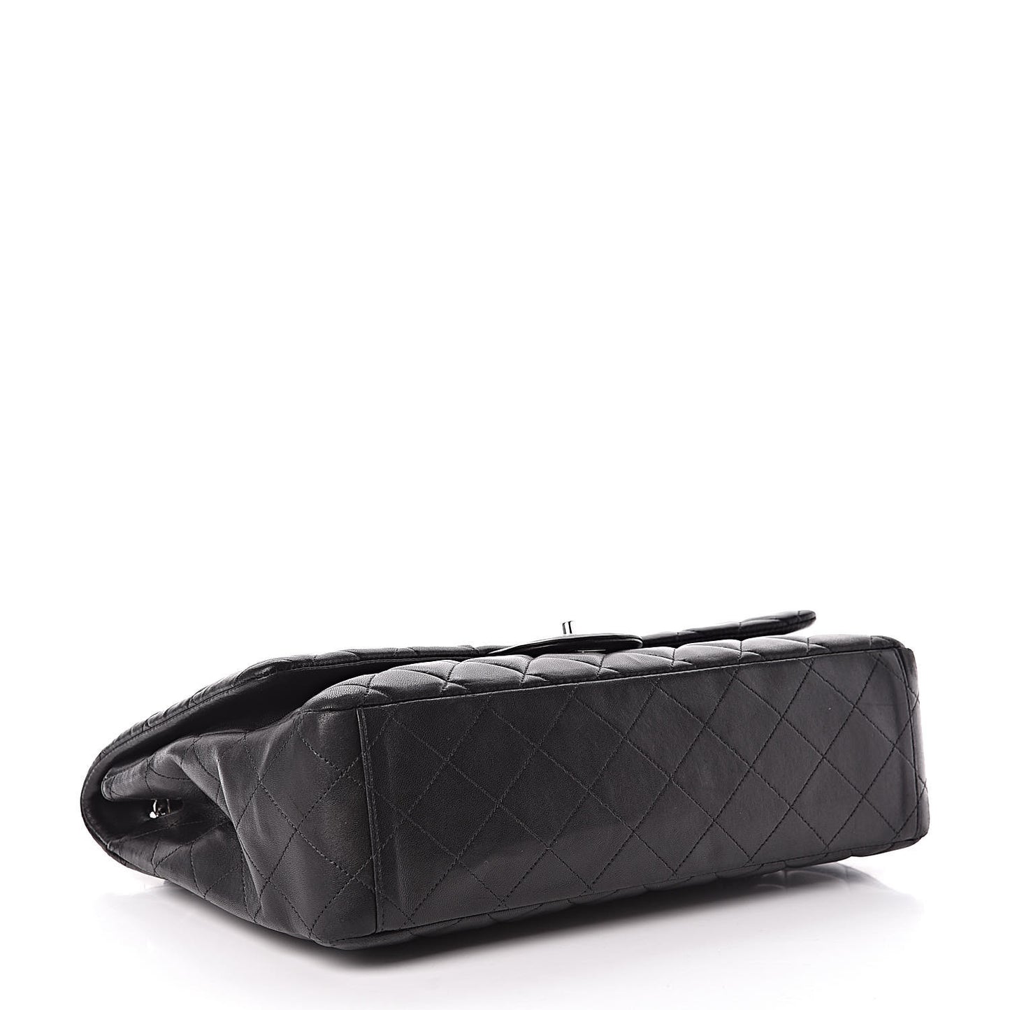 Lambskin Quilted Maxi Single Flap Black