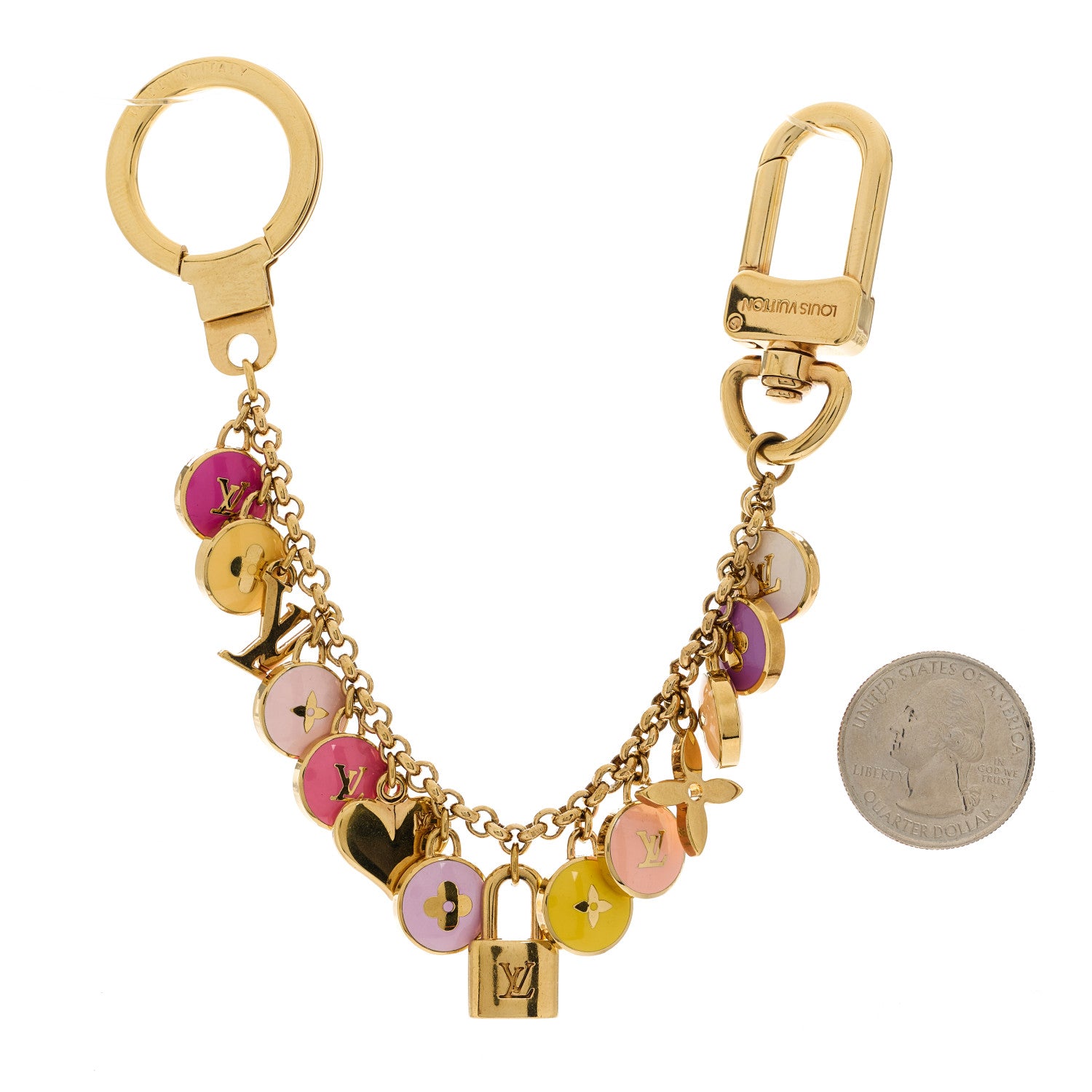 Louis Vuitton Metal Enamel Pastilles Key Chain Bag Charm Multicolor 2 of 3