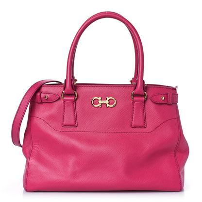Salvatore Ferragamo Printed Calfskin Beky Tote Pink 1 of 9