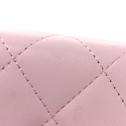 Chanel Lambskin Quilted Pearl Card Holder With Chain Light Pink 13 of 15