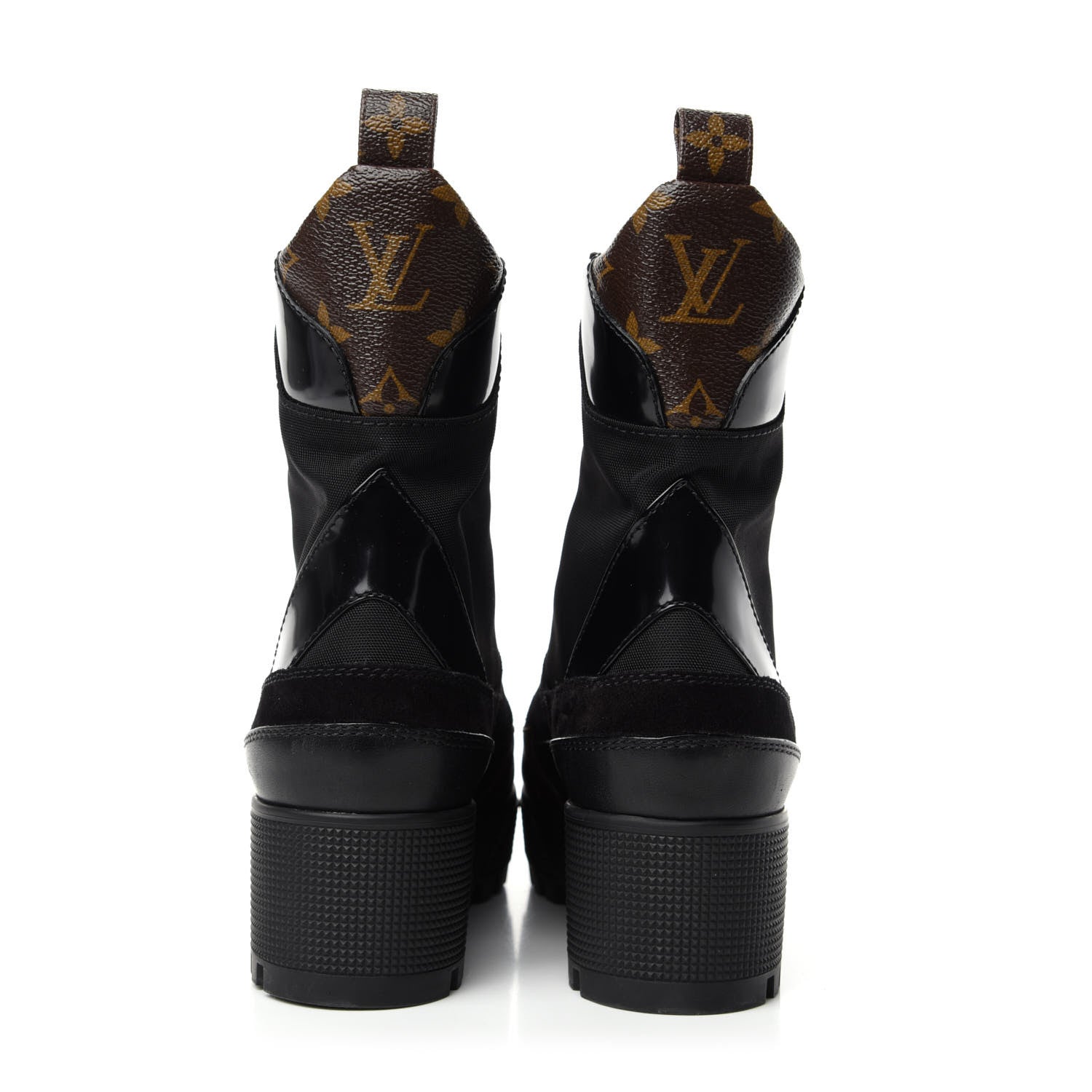 Louis Vuitton Suede Calfskin Monogram Laureate Platform Desert Boots 37 Black 5 of 10