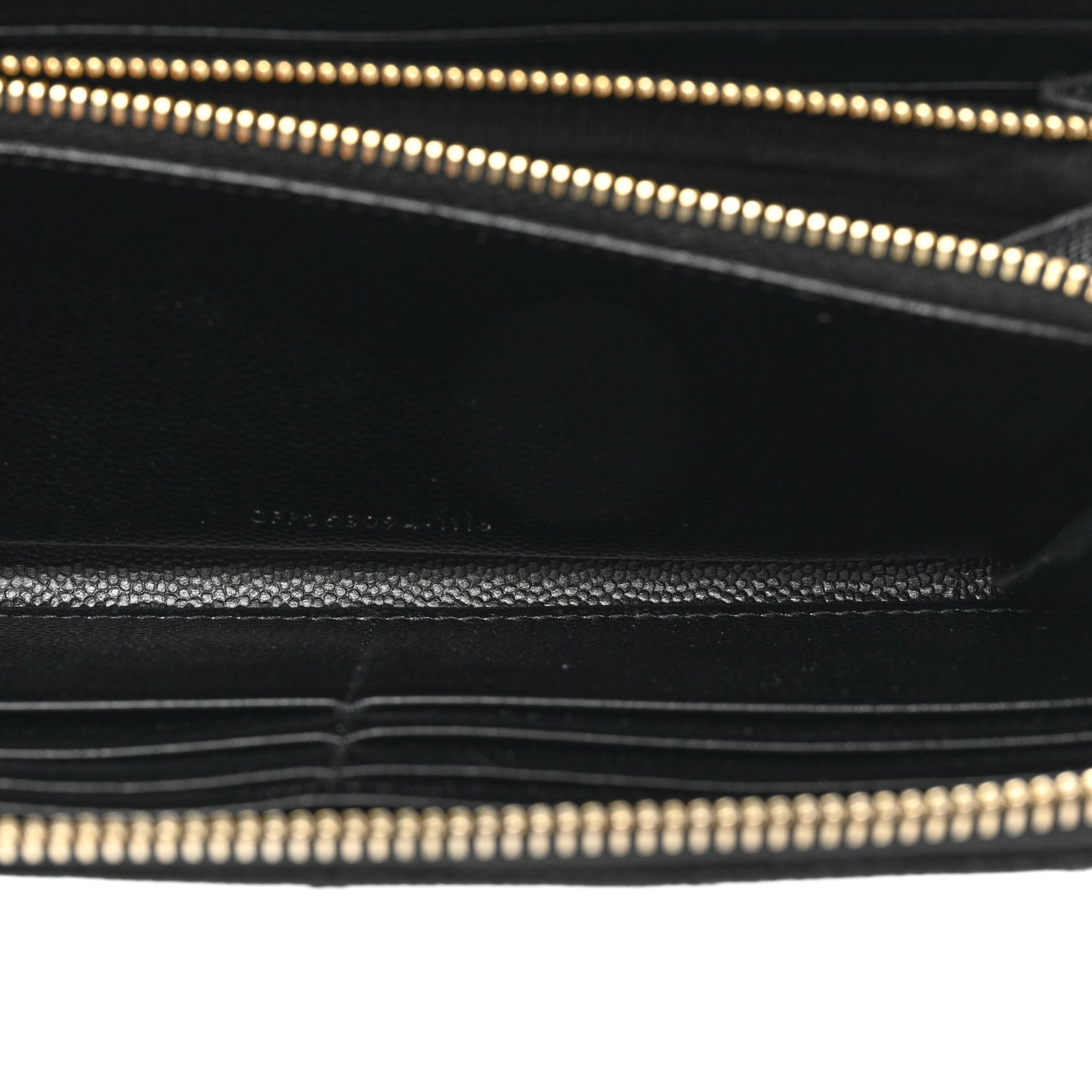 Grain De Poudre Matelasse Chevron Monogram Zip Around Wallet Black