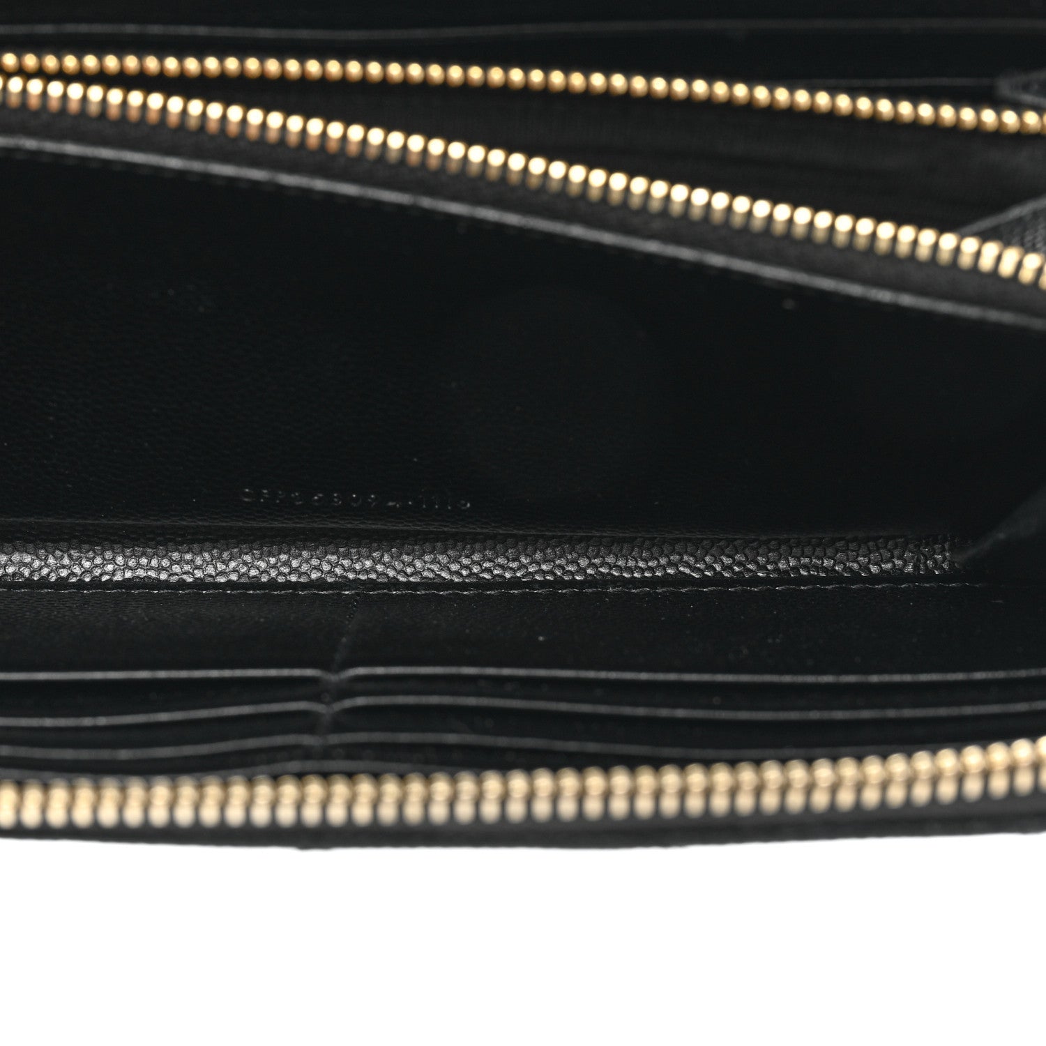 Saint Laurent Grain De Poudre Matelasse Chevron Monogram Zip Around Wallet Black 5 of 14