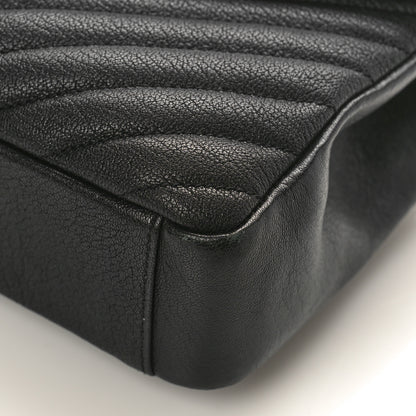 Saint Laurent Sheepskin Matelasse Chevron Monogram Medium College Bag Black 8 of 8