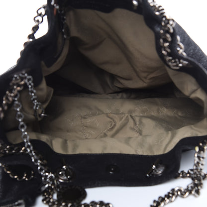 Stella McCartney Chamois Shiny Dotted Large Falabella Bucket Bag Ruthenium 5 of 10