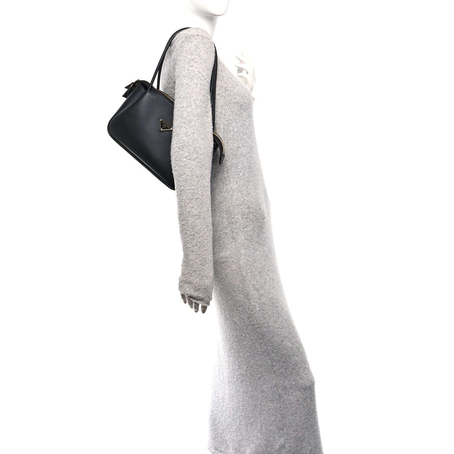 Prada Soft Calfskin Medium Darling Shoulder Bag Black 2 of 10