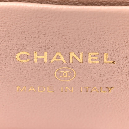 Chanel Lambskin Quilted Golden Links Top Handle Vanity Case With Chain Light Pink 6 of 12